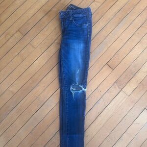 American Eagle Outfitters Dark Blue Ripped Skinny Jeans